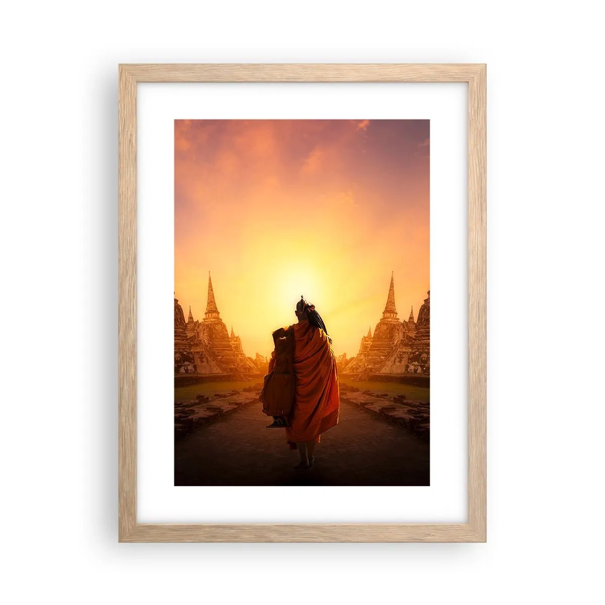 Poster în ramă de stejar deschis - În pace prin eternitate - 30x40 cm