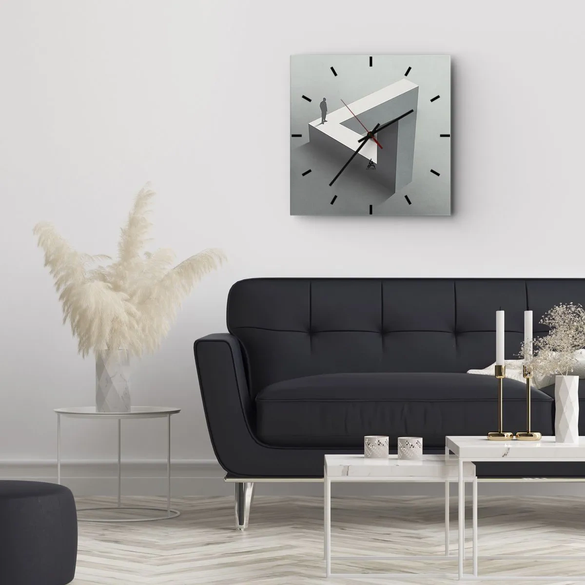 Ceas de perete - Ceas pe sticlă - Și totuși este posibil - 40x40 cm