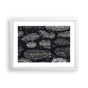 Poster în ramă albă - Dantelă cu pene - 40x30 cm