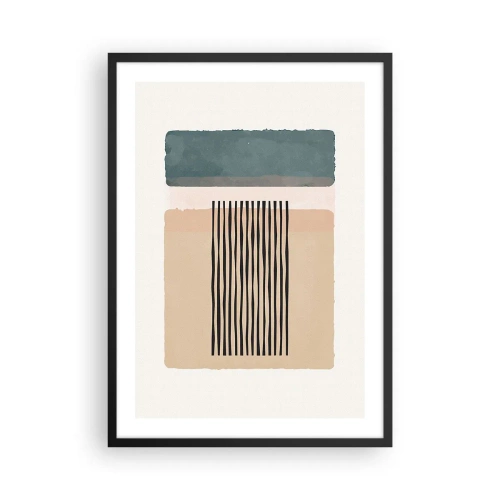 Poster în ramă neagră - Figuri geometrice abstracte în culori subtile - 50x70cm - Totul este în regulă - Decorațiune modernă pentru perete pentru living și dormitor ARTTOR