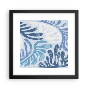 Poster în ramă neagră - Ferigi albastre - 30x30 cm