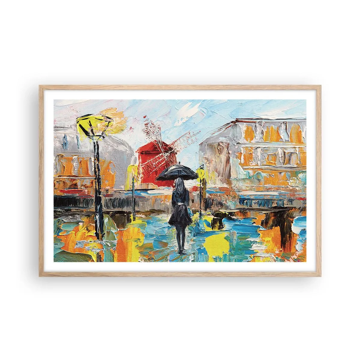 Poster în ramă de stejar deschis - Legende pariziene - 91x61 cm