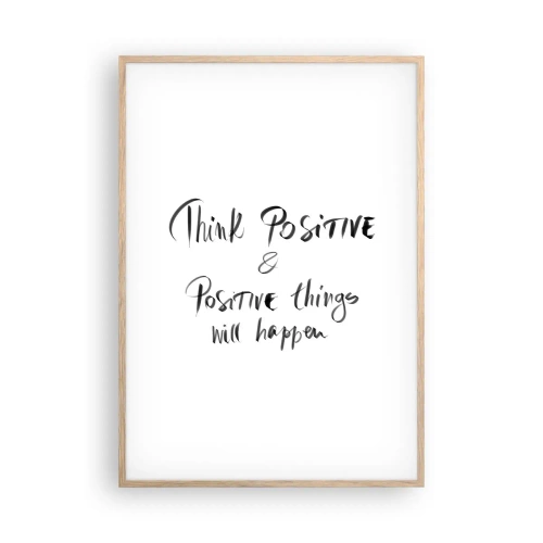 Poster în ramă de stejar deschis - Cum să trăim bine? - 70x100 cm