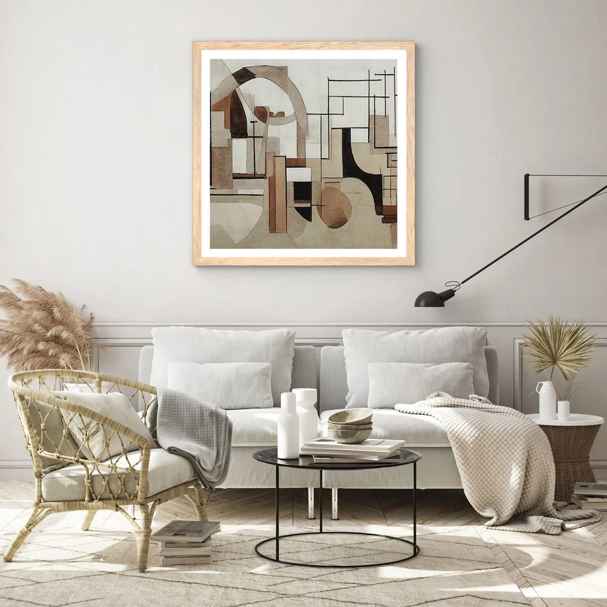 Poster în ramă de stejar deschis - Peisaj urban 2.0 - 60x60 cm