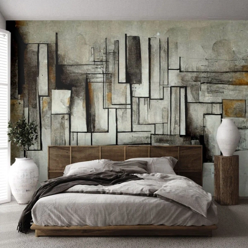 Tapet Standard Eco - Puterea simplității - Bucată, În vârstă, liniuțe - 150x105 cm