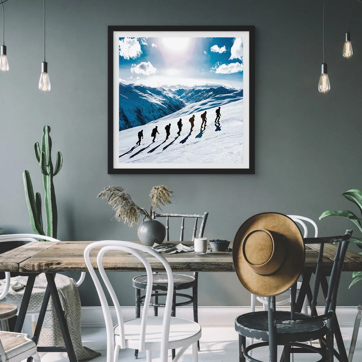 Poster în ramă neagră - Echipa câștigătoare - 60x60 cm