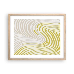 Poster în ramă de stejar deschis - Compoziție cu cambrare ușoară - 50x40 cm