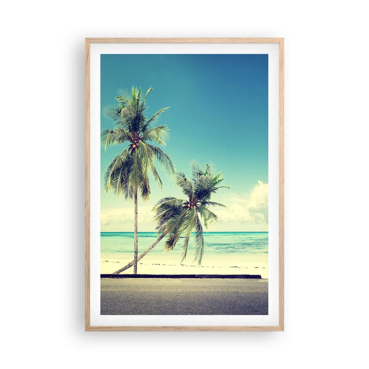 Poster în ramă de stejar deschis - Să înceapă vacanța - 61x91 cm