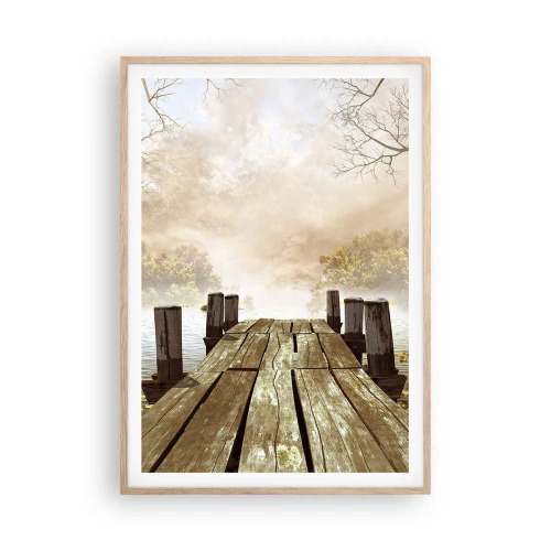 Poster în ramă de stejar deschis - Tristețea blândă a toamnei - 70x100 cm