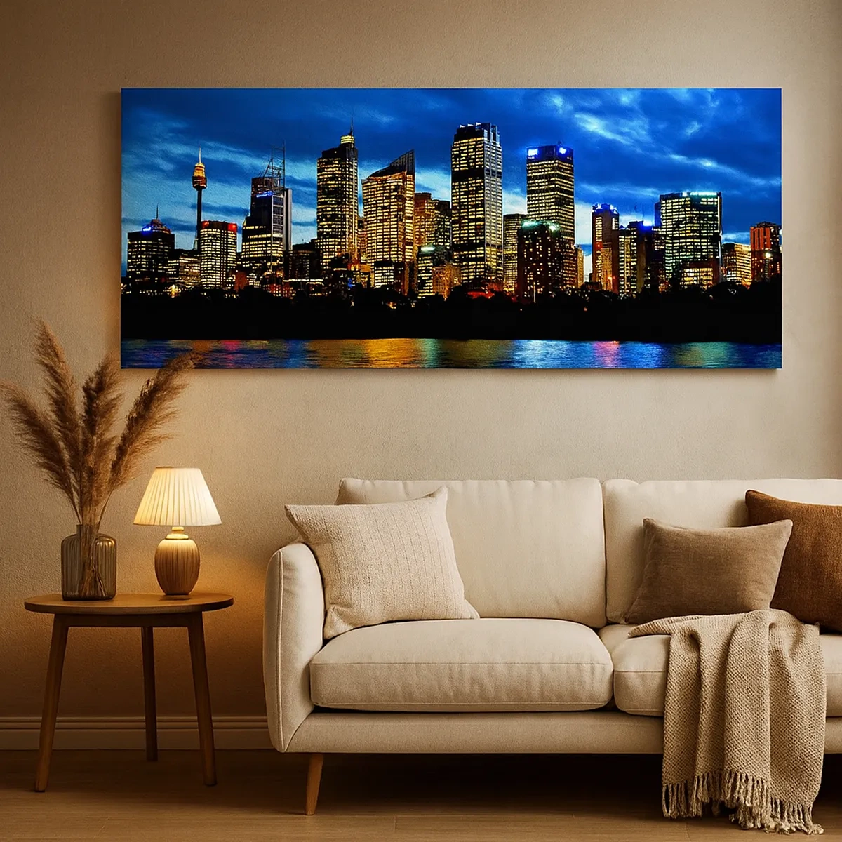 Tablou pe pânză - O noapte de lumini și culori - 30x30 cm