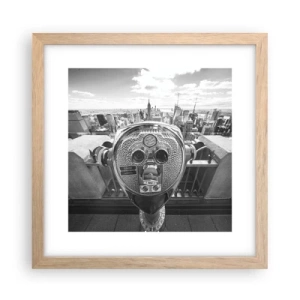 Poster în ramă de stejar deschis - Orașul de deasupra orașelor - 30x30 cm