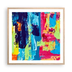 Poster în ramă de stejar deschis - Viața este frumoasă! - 60x60 cm