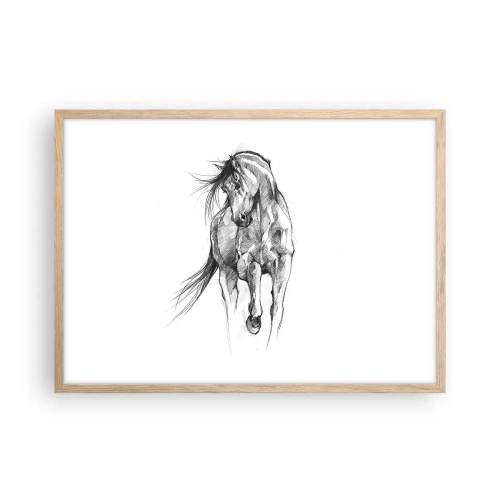 Poster în ramă de stejar deschis - Într-un trap grațios - 70x50 cm