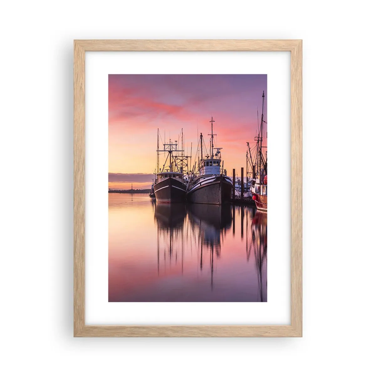 Poster în ramă de stejar deschis - Înainte de o zi plină - 30x40 cm