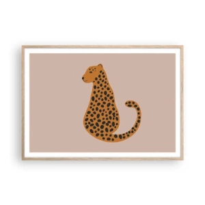 Poster în ramă de stejar deschis - Modelul leopard este tot timpul la modă - 100x70 cm