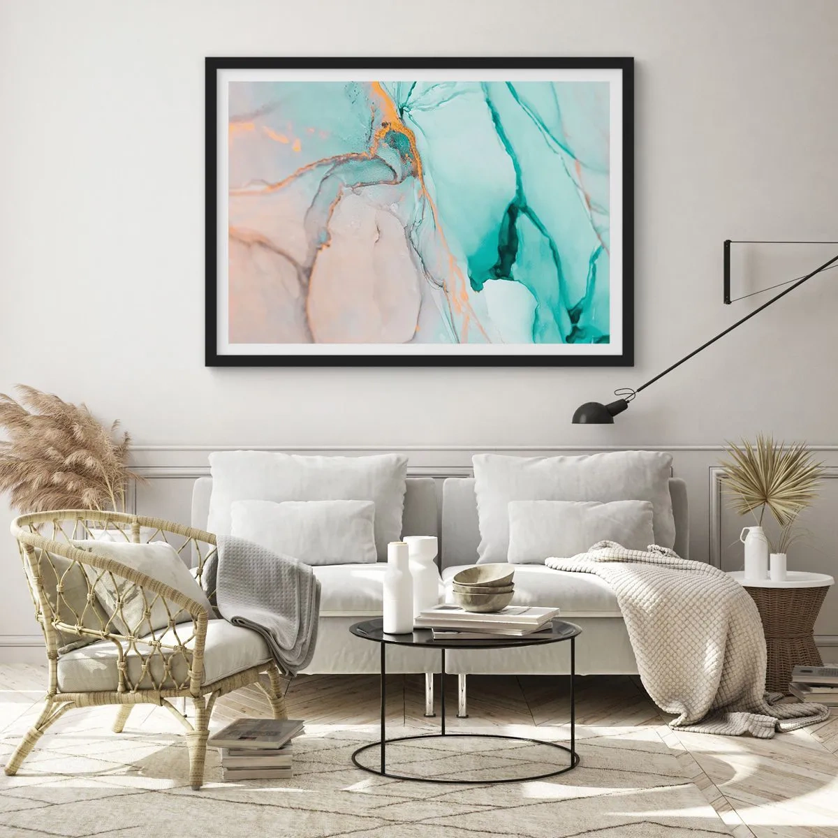 Poster în ramă neagră - Dansul formelor și al culorilor - 40x30 cm