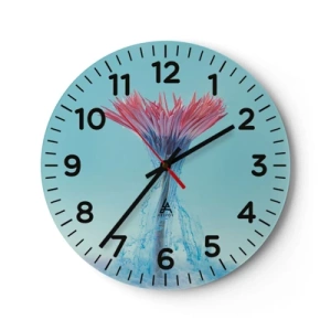 Ceas de perete - Ceas pe sticlă - Într-o unduire revigorantă - 40x40 cm