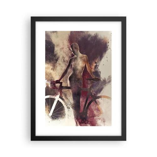 Poster în ramă neagră - În forme de marmură sufletul ciclist - 30x40 cm