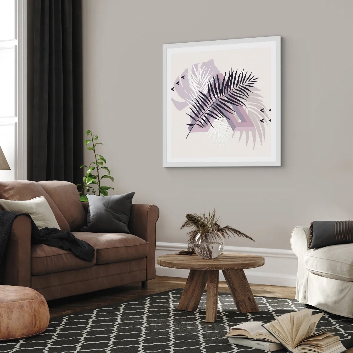 Poster în ramă albă - Umbra unei umbre - 50x50 cm