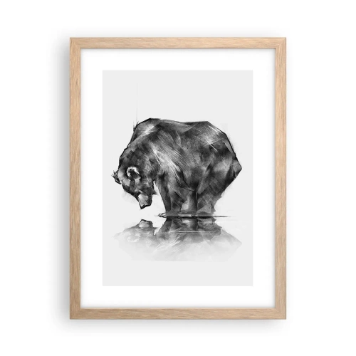 Poster în ramă de stejar deschis - Mă bucur să văd pe cineva apropiat - 30x40 cm