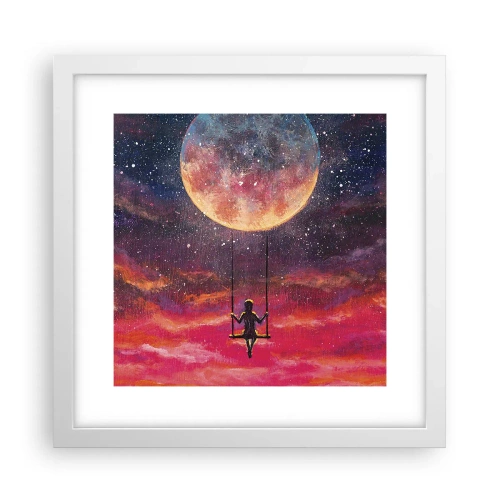 Poster în ramă albă - Cu capul în nori - 30x30 cm