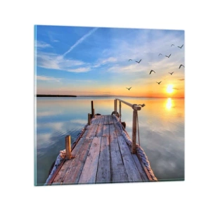 Tablou pe sticlă - Mergând înainte spre soare - 40x40 cm