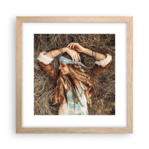 Poster în ramă de stejar deschis - În drum spre vara iubirii - 30x30 cm
