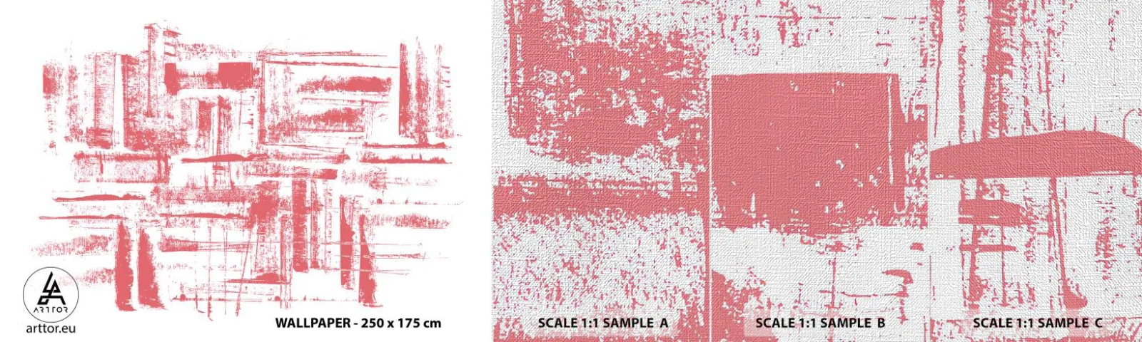 Mostră tapet Premium Canvas - Orașul roșu - Abstracția, Grafică, Pictura - 100x30 cm