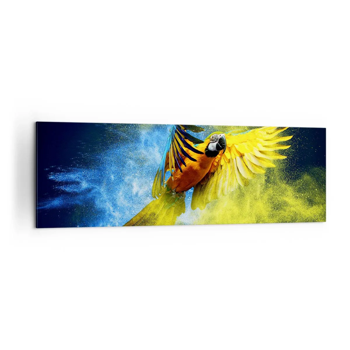 Tablou pe pânză - În praful albastru-auriu - 160x50 cm
