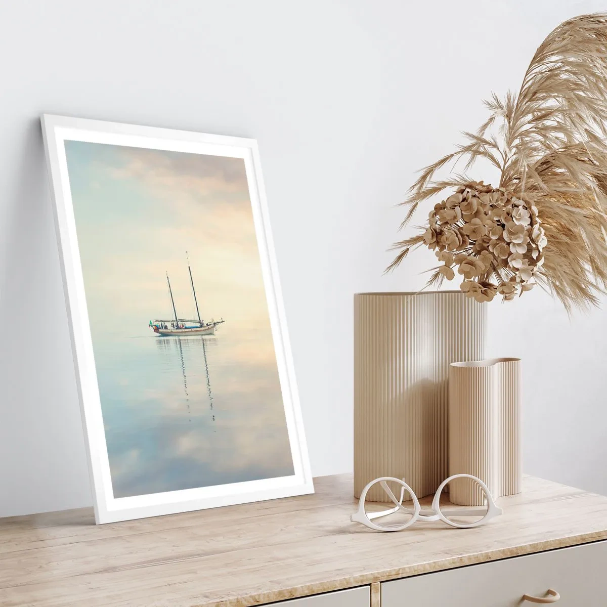 Poster în ramă albă - În tăcerea mării - 40x50 cm