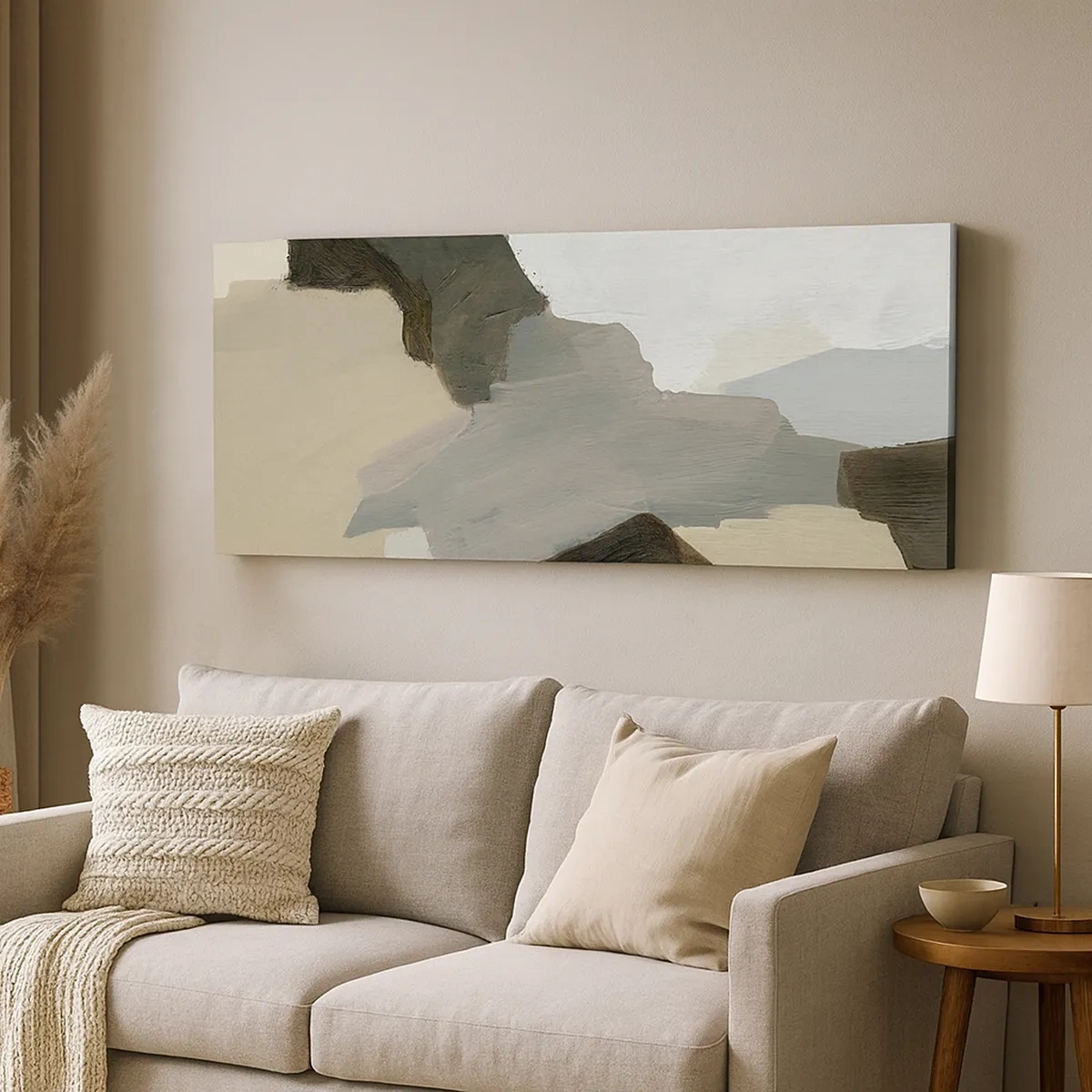 Tablou pe pânză - Abstracție: despărțirile griului - 30x30 cm