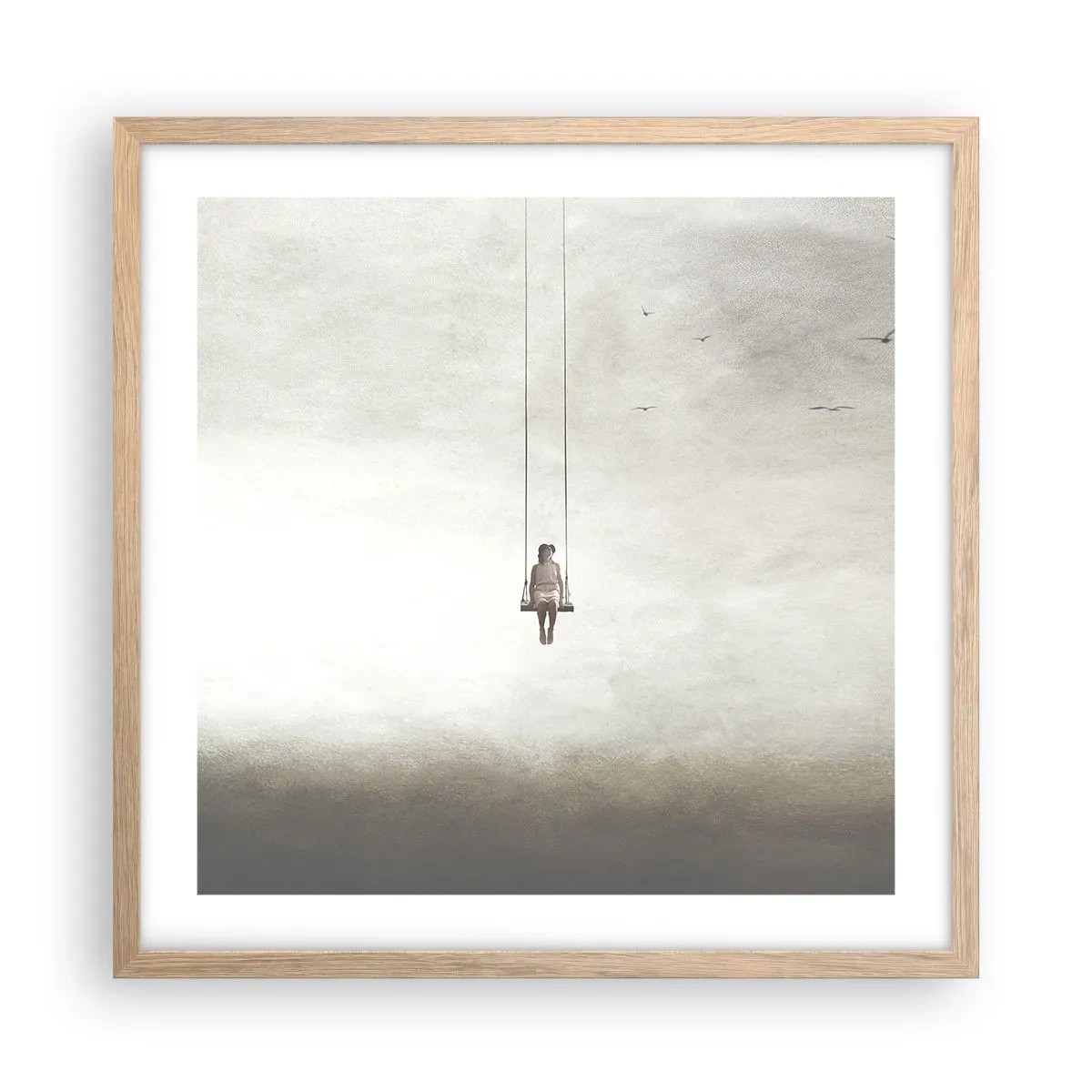 Poster în ramă de stejar deschis - Copilul din noi - 50x50 cm