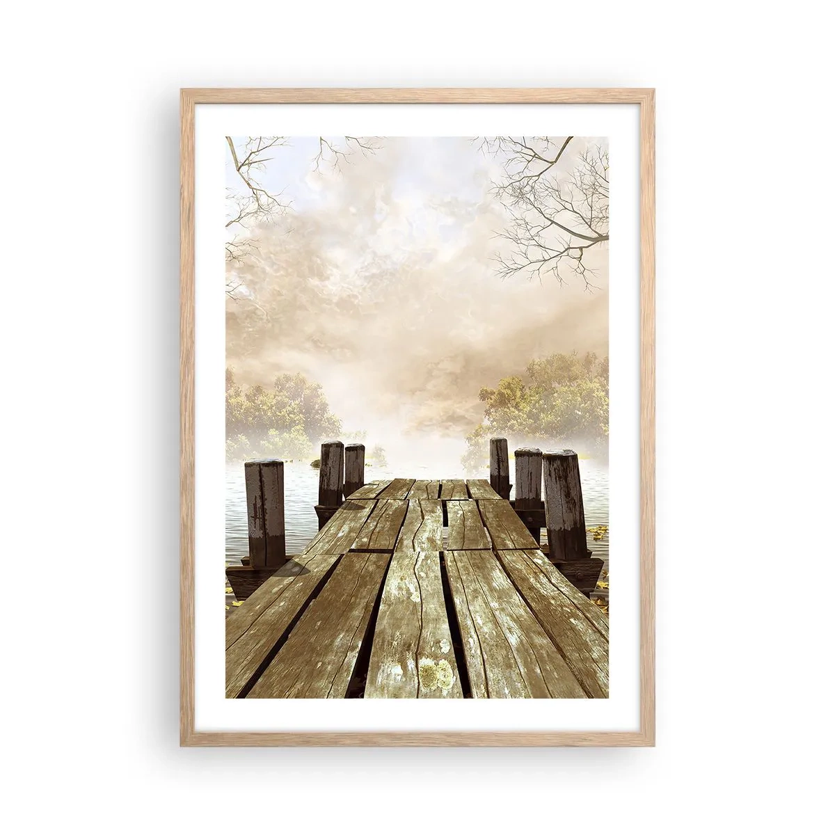 Poster în ramă de stejar deschis - Tristețea blândă a toamnei - 50x70 cm