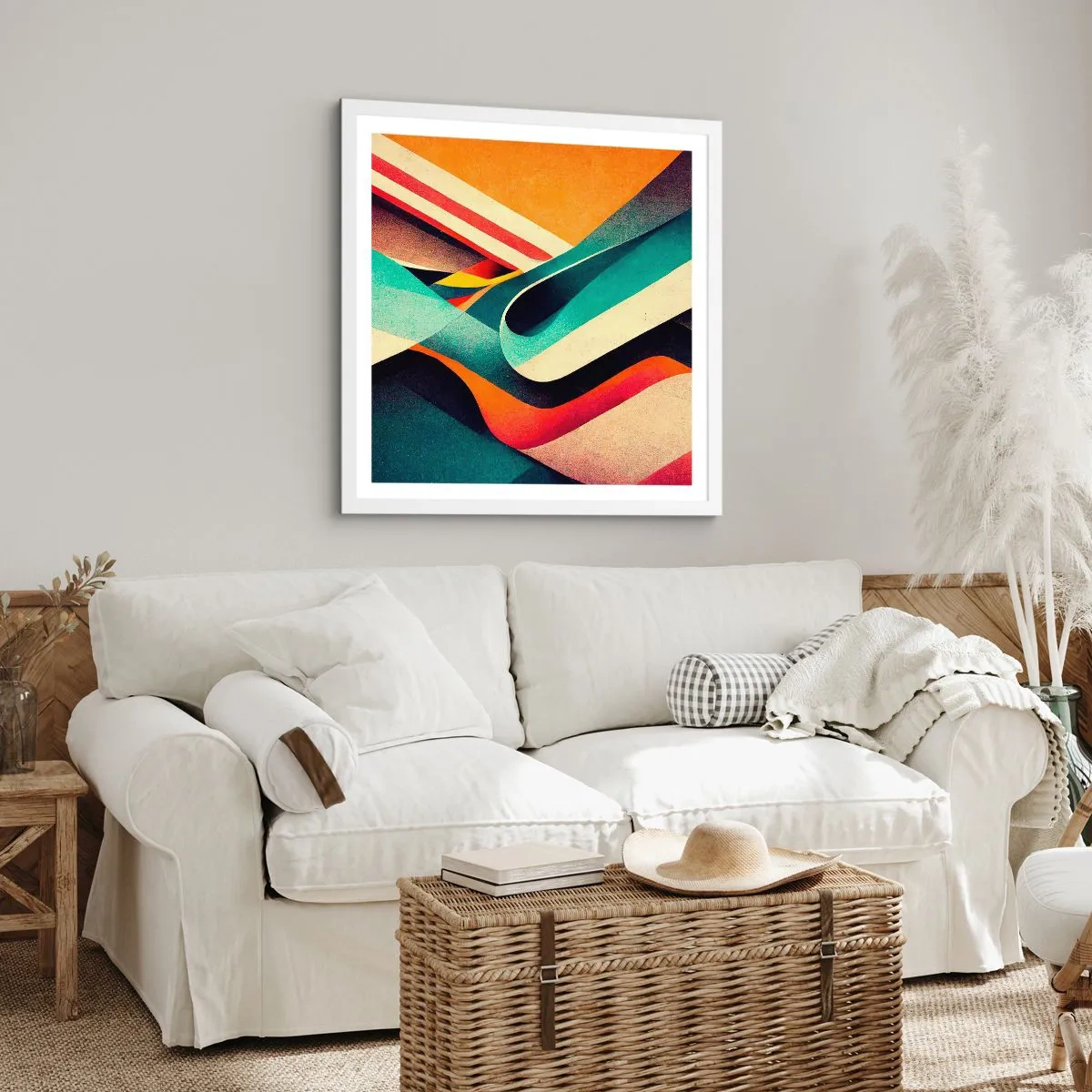 Poster în ramă albă - Compoziție intensă - 60x60 cm