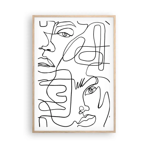 Poster în ramă de stejar deschis - Într-o încurcătură de emoții - 70x100 cm