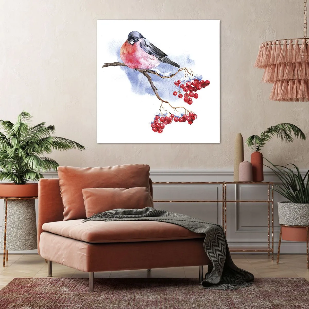 Tablou pe pânză - Iarna în culori - 50x50 cm