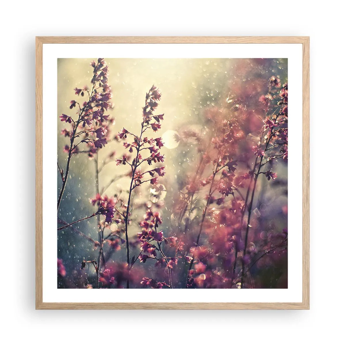 Poster în ramă de stejar deschis - Grădina secretă - 60x60 cm