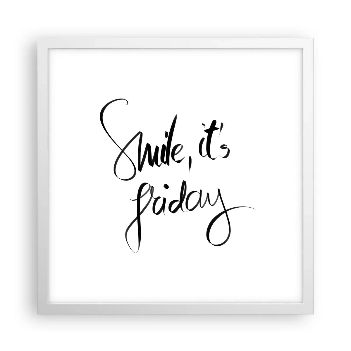 Poster în ramă albă - Bucurie adevărată - 40x40 cm