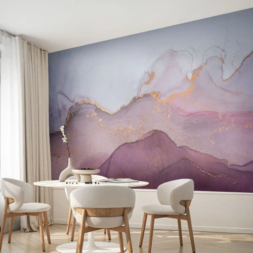 Tapet Premium Canvas - Valuri de liliac și violet - Abstracția, Bucată, Artă Modernă. - 250x175 cm