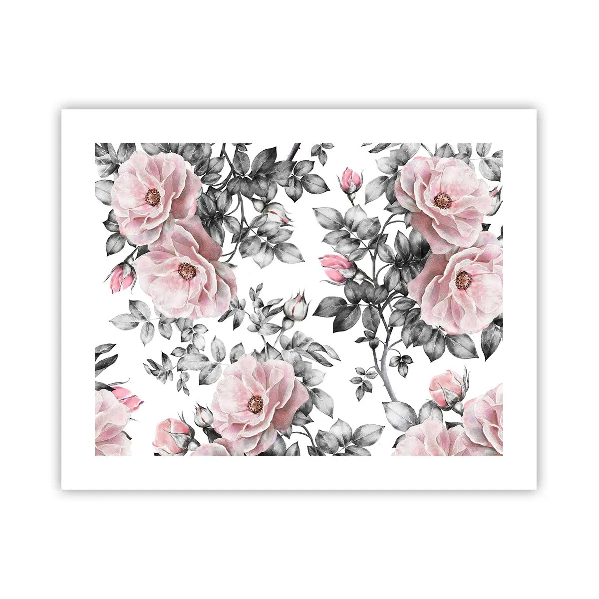 Poster - Pierde-te în florile de trandafir - 50x40 cm