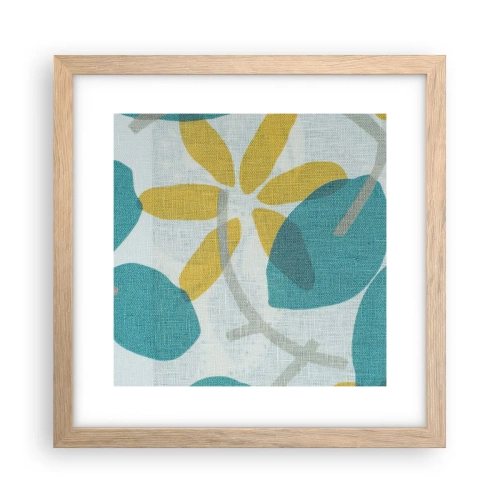 Poster în ramă de stejar deschis - Printre frunzele de azur - 30x30 cm