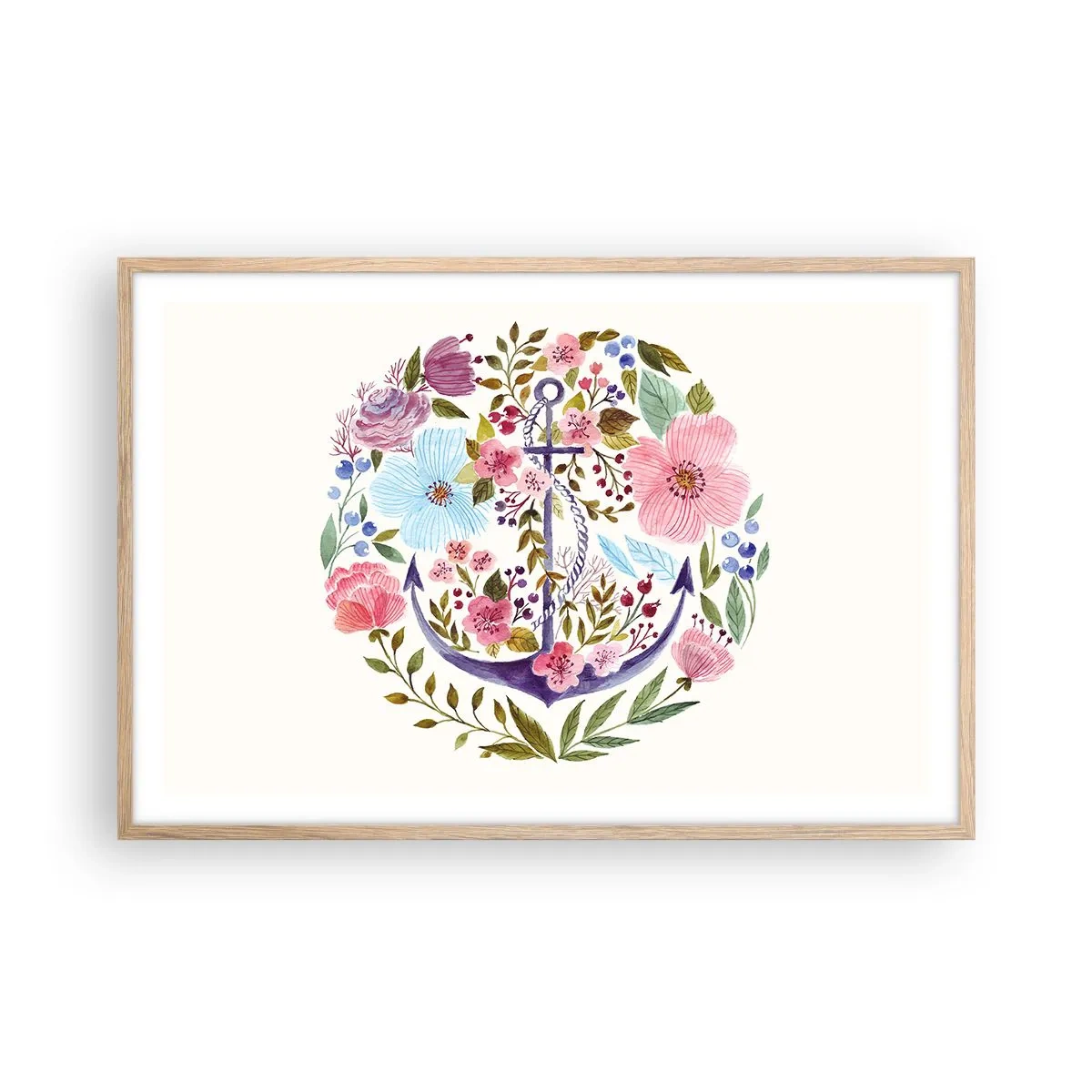 Poster în ramă de stejar deschis - Somnul bun al marinarului - 91x61 cm