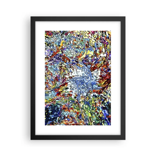 Poster în ramă neagră - Vitraliu de picături - 30x40 cm