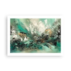 Poster - Fierbere negru-smarald - 70x50 cm