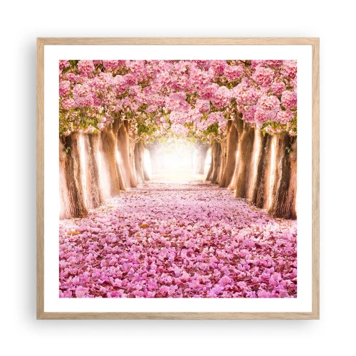 Poster în ramă de stejar deschis - Drumul spre paradis - 60x60 cm
