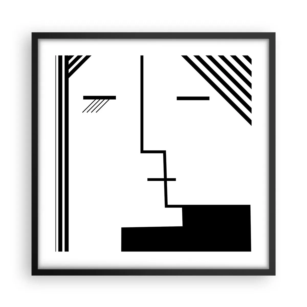Poster în ramă neagră - Doar un sărut - 50x50 cm