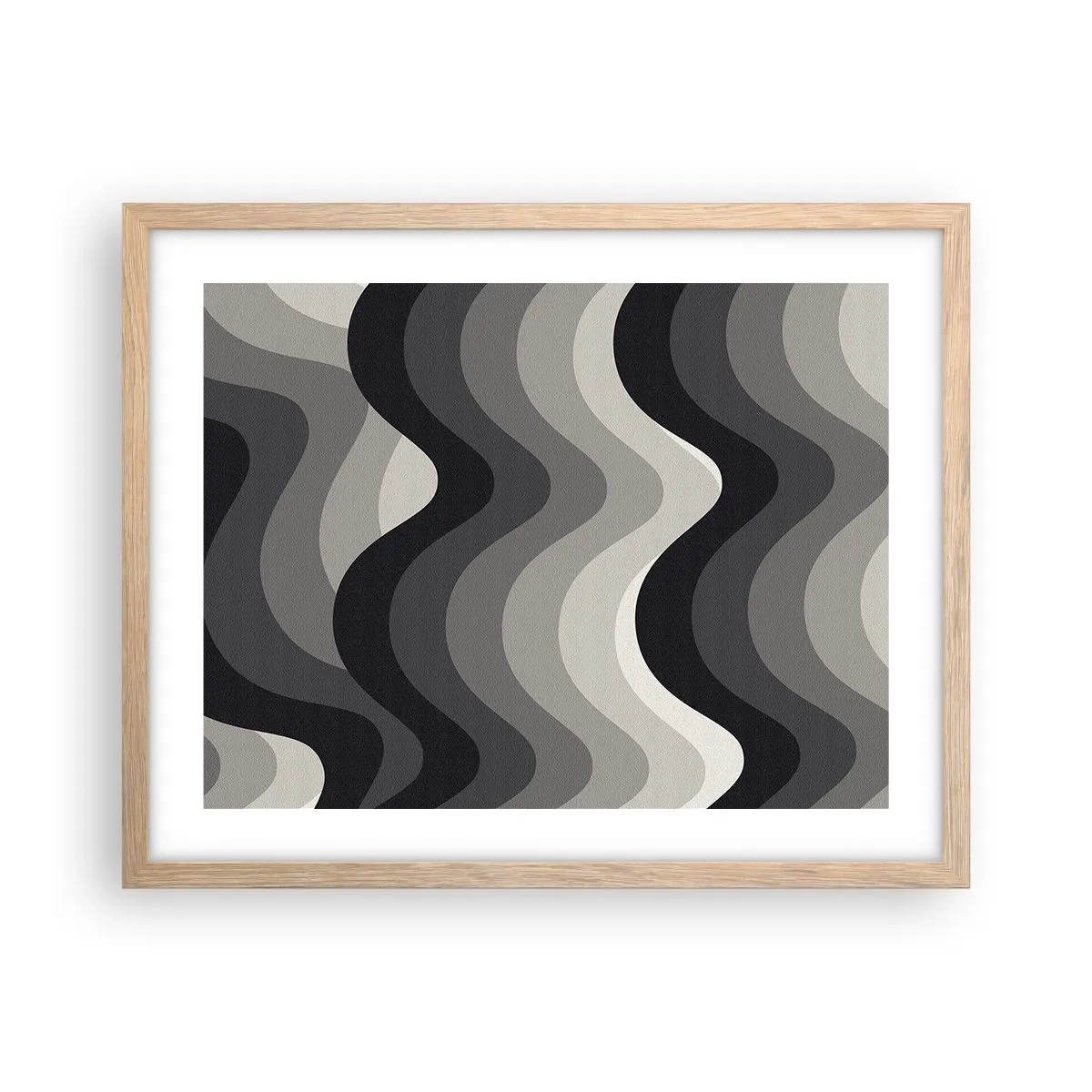 Poster în ramă de stejar deschis - Val după val - 50x40 cm