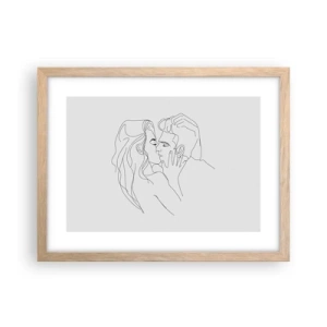 Poster în ramă de stejar deschis - Cu aceeași linie - 40x30 cm