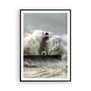 Poster în ramă neagră - Mânia oceanului - 70x100 cm