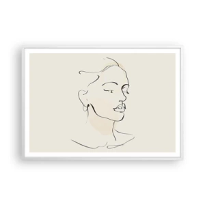 Poster în ramă albă - Cu o linie sigură - 100x70 cm
